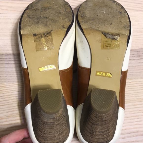 Vintage leather saddle shoe heels - Picture 5 of 10